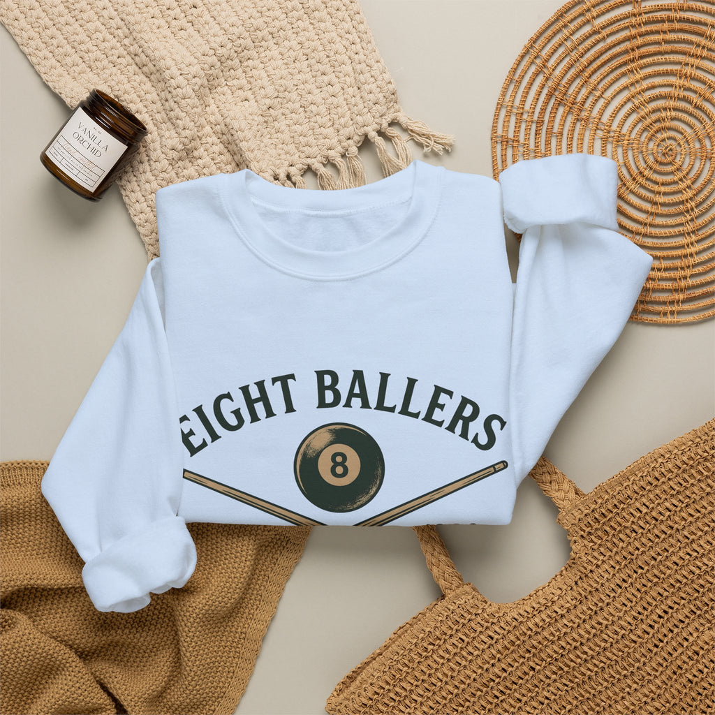 Eight Ball Sweatshirt Billiards Bar Gift Women Vintage Sweatshirt Magic Ball Sweatshirt Pool Fan Distressed Sweatshirt Pub Graphic Retro Pool Cues Sweatshirt