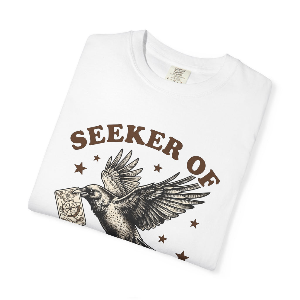 Crow Divination Card T-Shirt Fortune Telling Mysterious Gift Women Old-Fashioned T-Shirt Oracle Card T-Shirt Divination Fan Tarot T-Shirt Enigmatic