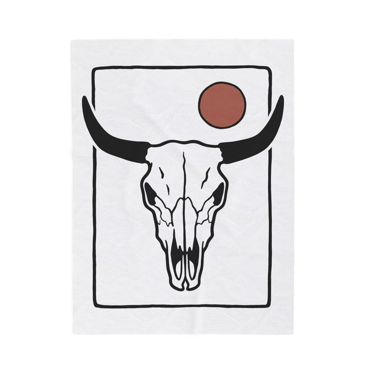 Bull Head Blanket Cowgirl Cowboy Gift Women Southwestern Blanket Bull Blanket Rodeo Fan Western Blanket Cowboy Graphic Sleek Sun Icon Blanket