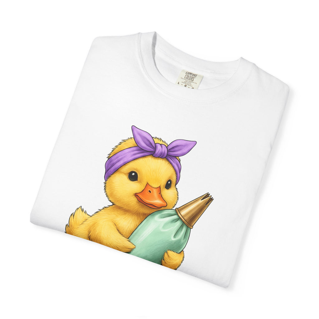 Duck Baker T-Shirt Moms Confectionery Gift Women Cartoon T-Shirt Duck T-Shirt Motherhood Fan Toon T-Shirt Pastry Graphic Outline Bandana T-Shirt