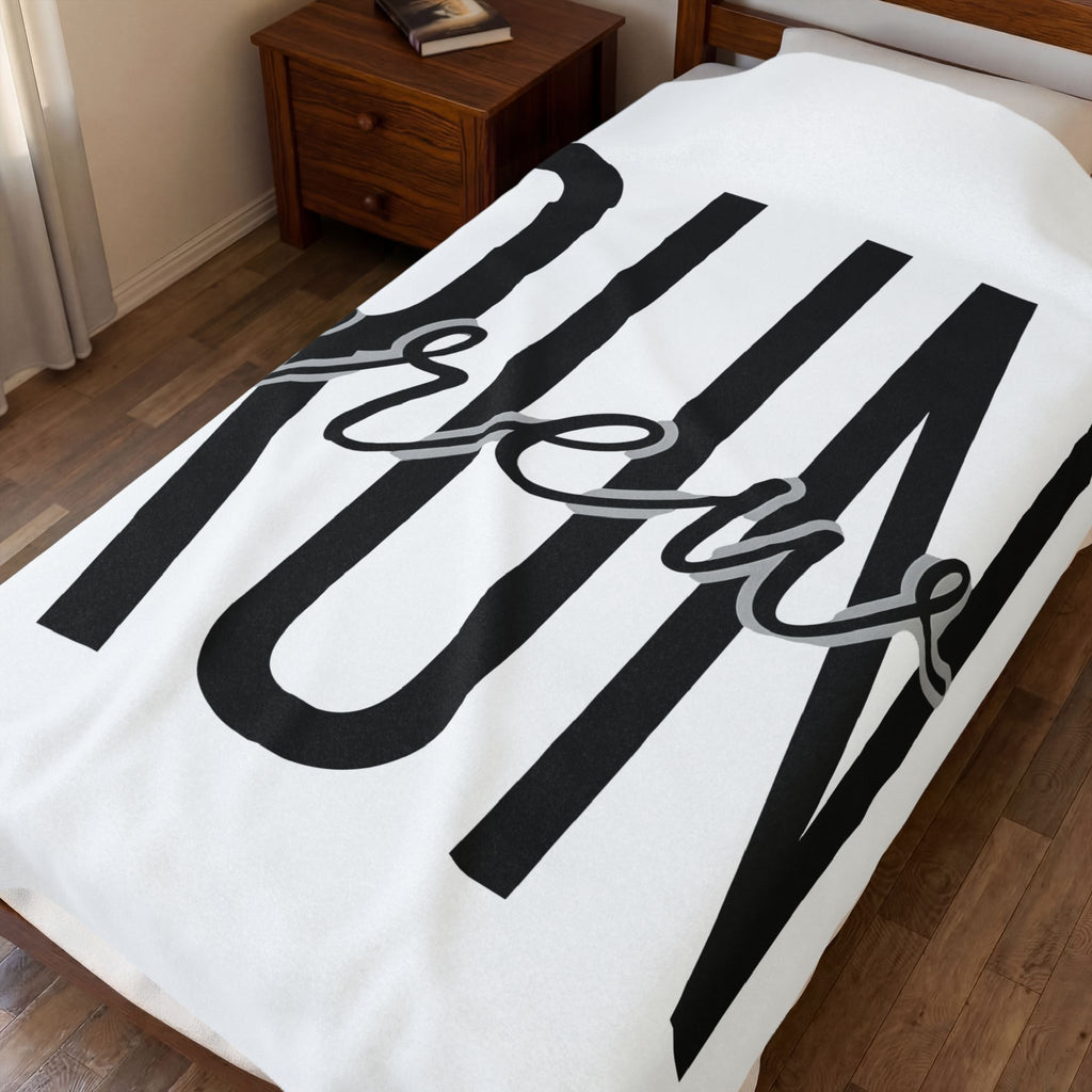Jogging Letters Blanket Running Workout Gift Women Strong Contemporary Blanket Alphabet Blanket Runner Enthusiast Modern Blanket Fitness Graphic