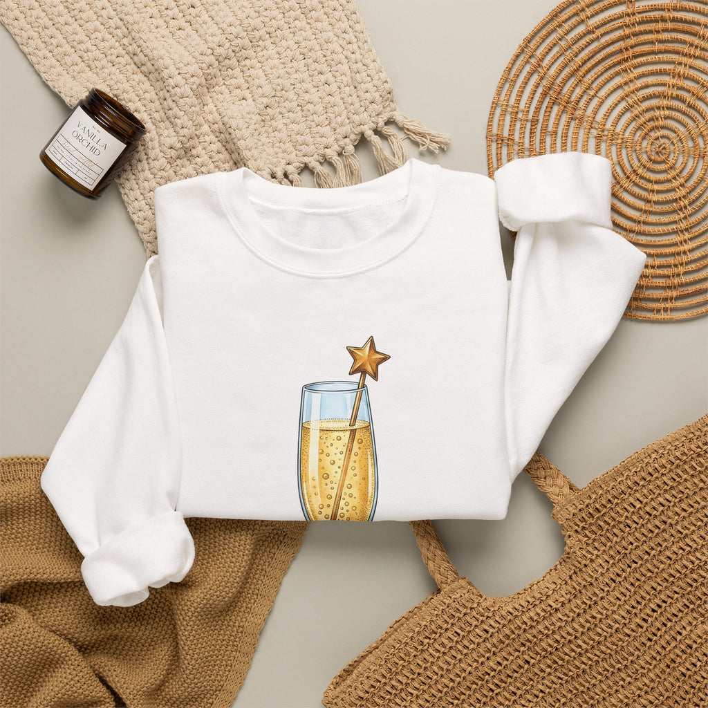 Flute Glass Holiday Occasion Gift Minimalist Glassware Christmas Fan Simple Celebration Sweatshirt
