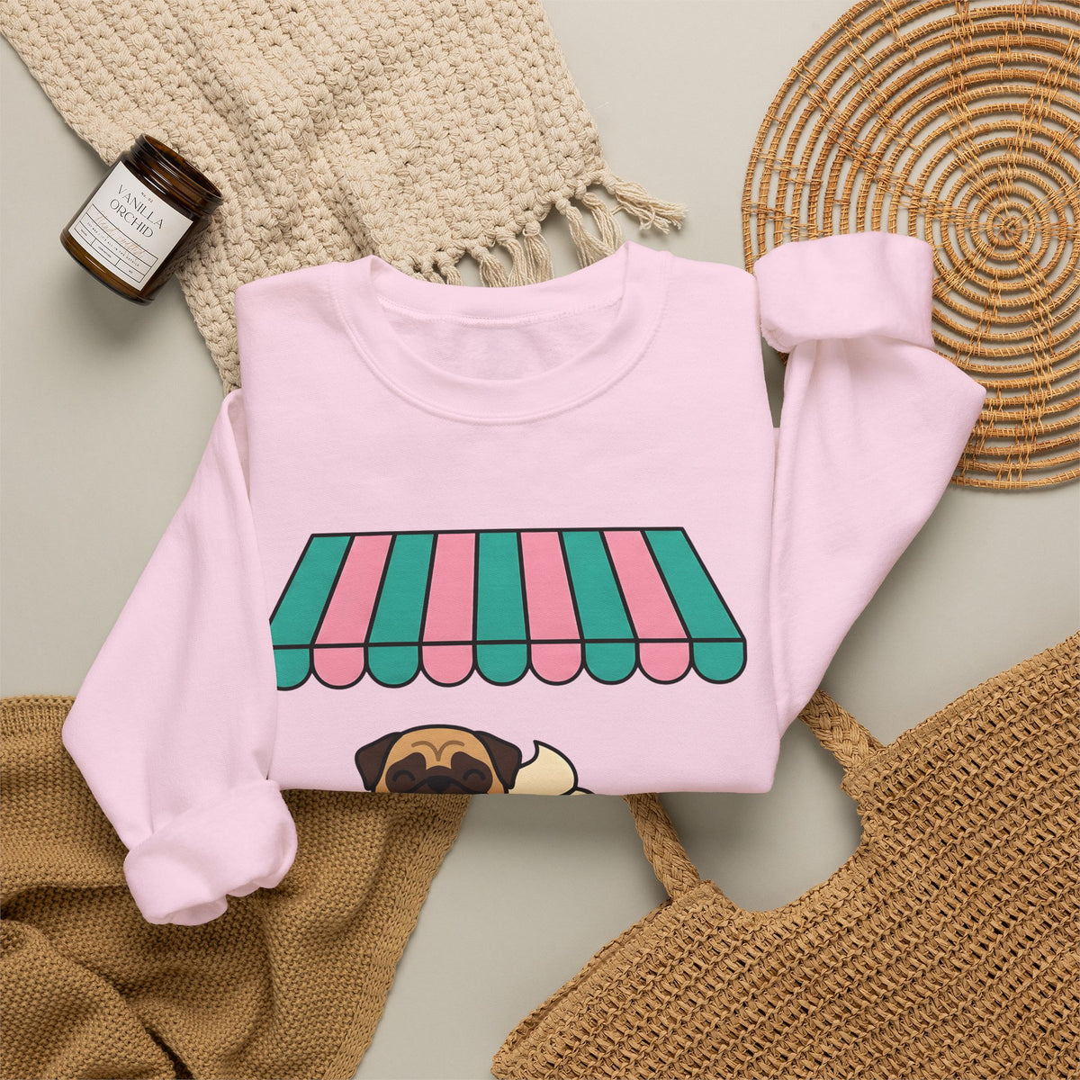 Pug Coffee Sweatshirt Sweatshirt Dog Java Gift Women Sweet Sweatshirt Coffee Sweatshirt Sweatshirt Dog Fan Coffee Sweatshirt Java Graphic Animation Bean Pile Sweatshirt
