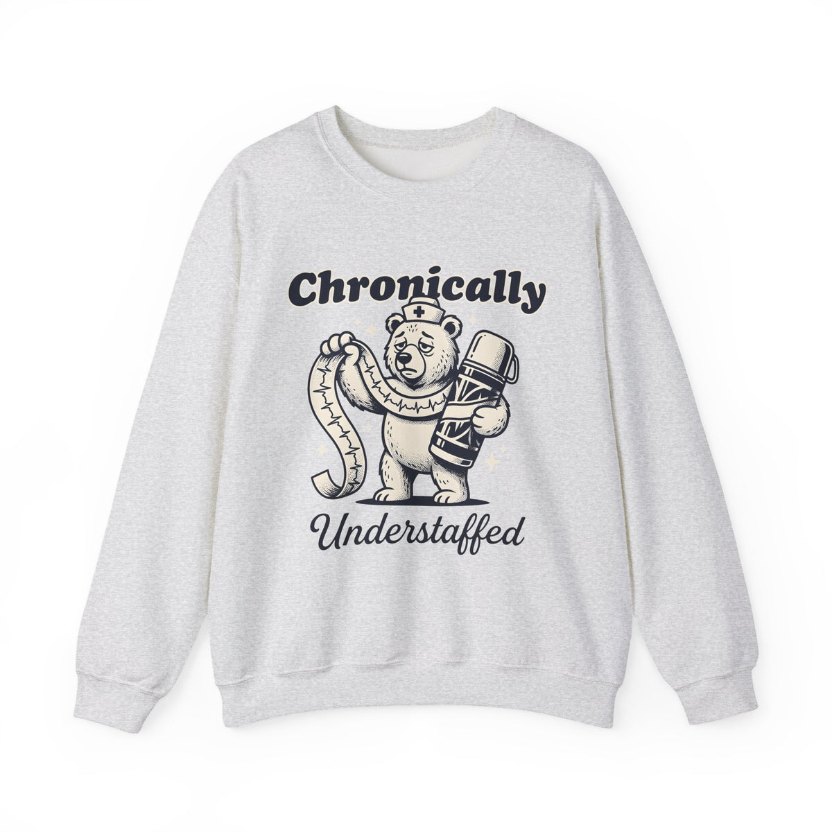 Nurse Bear Sweatshirt Nurses Humor Gift Women Vintage Sweatshirt Teddy Bear Sweatshirt Nursing Enthusiast Retro Sweatshirt Funny Graphic Hand Drawn Coffee Sweatshirt