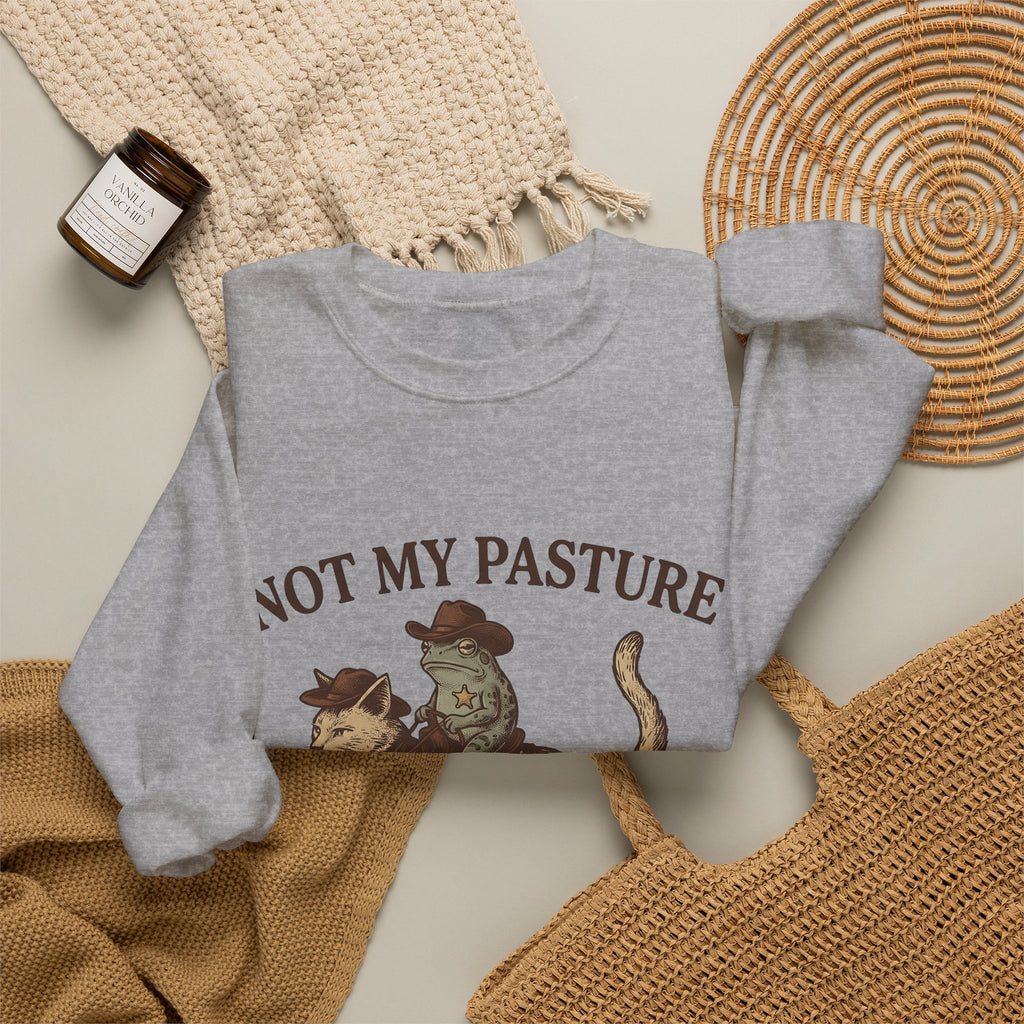 Ranch Cat Sweatshirt Cat Frontier Gift Women Distressed Sweatshirt Kitty Sweatshirt Feline Fan Vintage Sweatshirt Western Graphic Heritage Hoppy Frog Sweatshirt