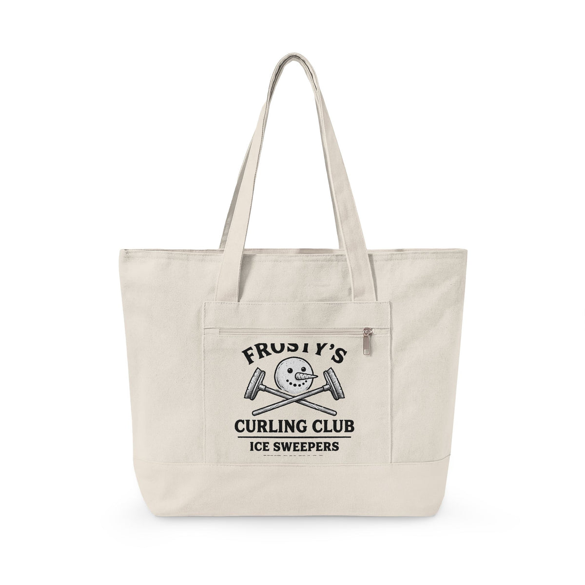 Snowman Face Tote Bag Christmas Exercise Gift Women Old School Tote Bag Frosty Tote Bag Xmas Fan Retro Tote Bag Fitness Graphic Outline Brush Broom