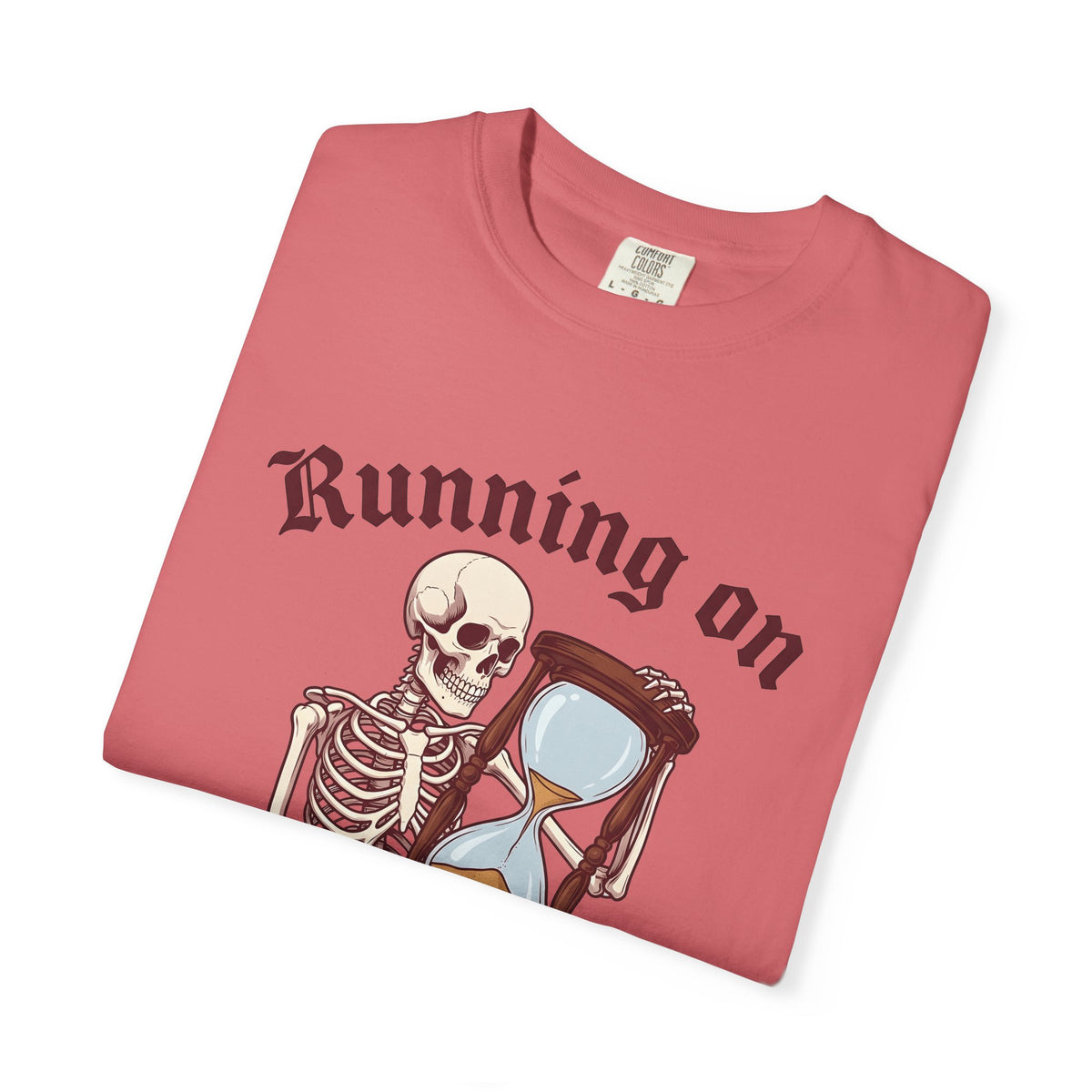 Skeleton Hourglass T-Shirt Funny Goth Gift Women Cartoon T-Shirt Timeglass T-Shirt Humor Fan Comic T-Shirt Dark Graphic Vintage Sand T-Shirt