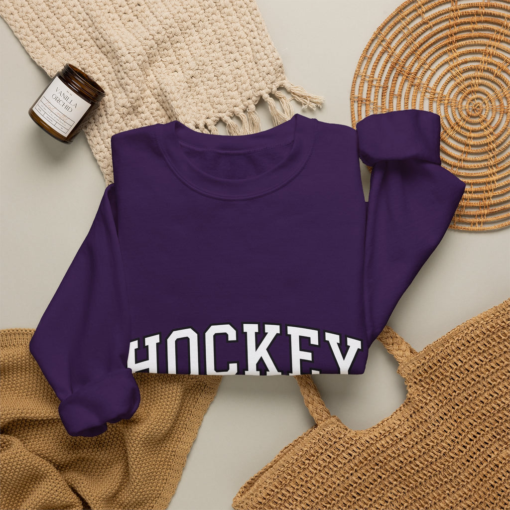 Varsity Lettering Sweatshirt Moms Puck Sport Gift Women Thick Sweatshirt Letterman Sweatshirt Mom Fan Bold Sweatshirt Hockey Graphic Classic Team Mom Sweatshirt