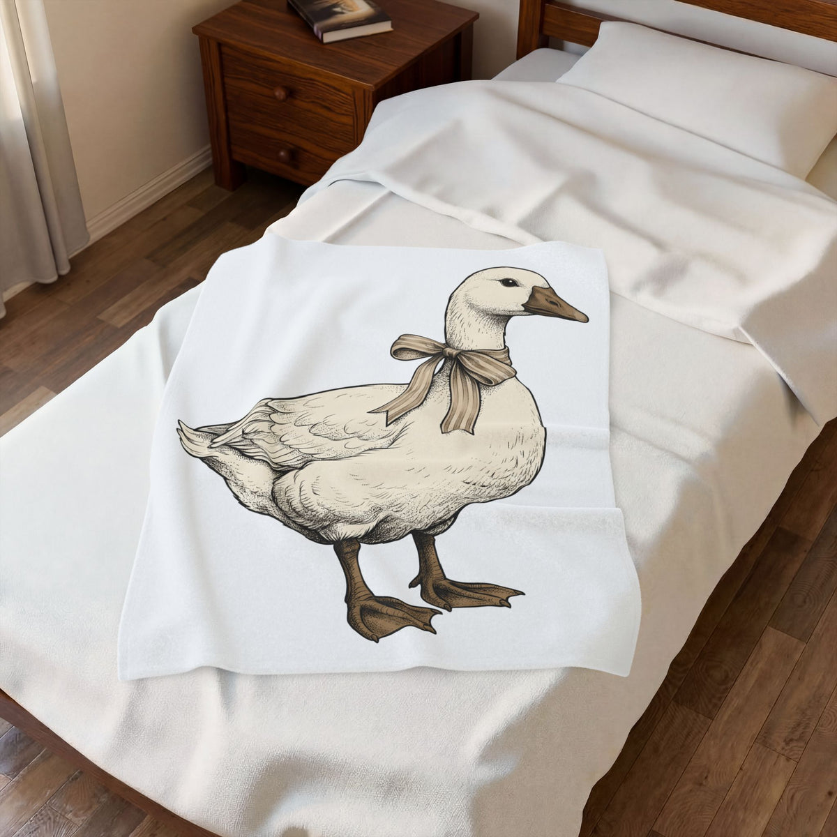 Goose Bow Blanket Easter Creatures Gift Women Vintage Blanket Ribbon Blanket Easter Fan Retro Blanket Beast Graphic Handmade Gift Wrap Blanket