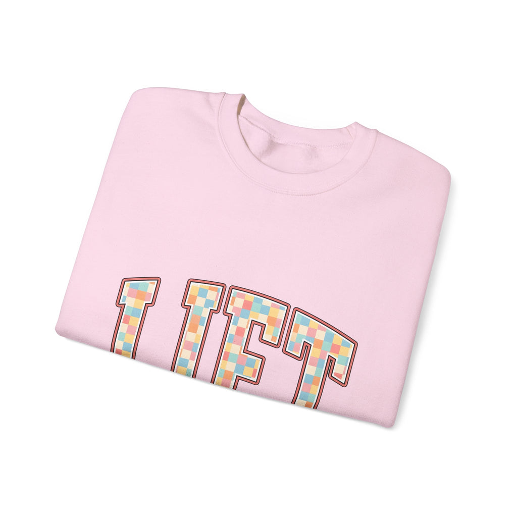Chunky Block Text Sweatshirt Sports Workout Gift Women Neon Sweatshirt Typography Sweatshirt Athlete Enthusiast Glowing Sweatshirt Fitness Graphic Classic
