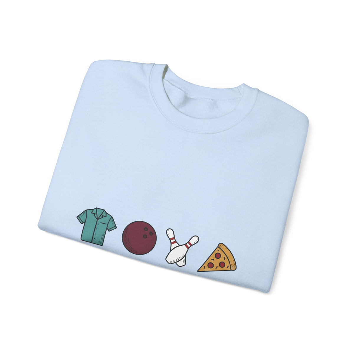 Bowling Symbols Bowling Cuisine Gift Hand Drawn Bowling Icons T Sweatshirt