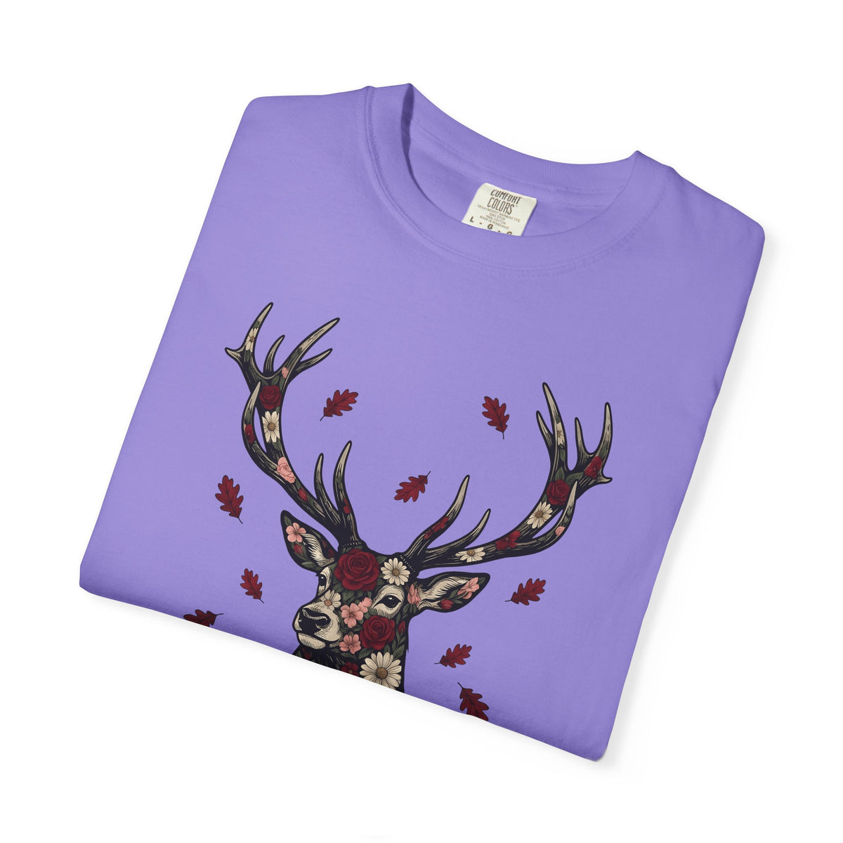 Flower Stag T-Shirt St. Valentine's Day Wildlife Gift Women Rustic T-Shirt Deer T-Shirt Valentine Fan Vintage T-Shirt Animal Graphic Retro Garden