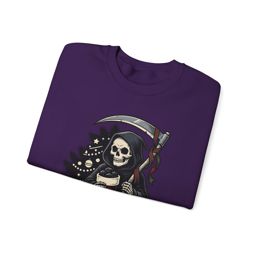 Death Figure Sweatshirt Christmas Dark Gift Women Distressed Sweatshirt Grim Reaper Sweatshirt Xmas Fan Gothic Sweatshirt Macabre Graphic