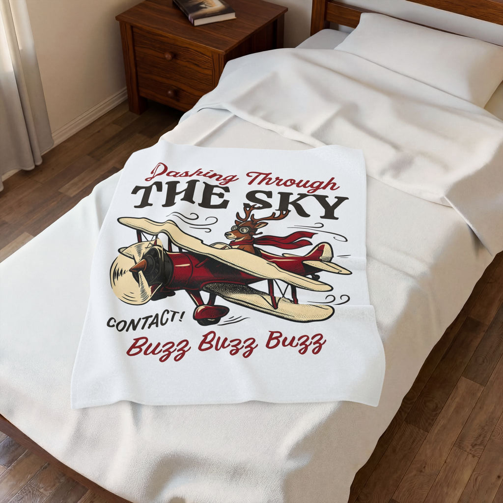 Deer Airplane Blanket Christmas Celebration Gift Women Rustic Blanket Fawn Blanket Noel Fan Vintage Blanket Party Graphic Classic Neckwear Blanket