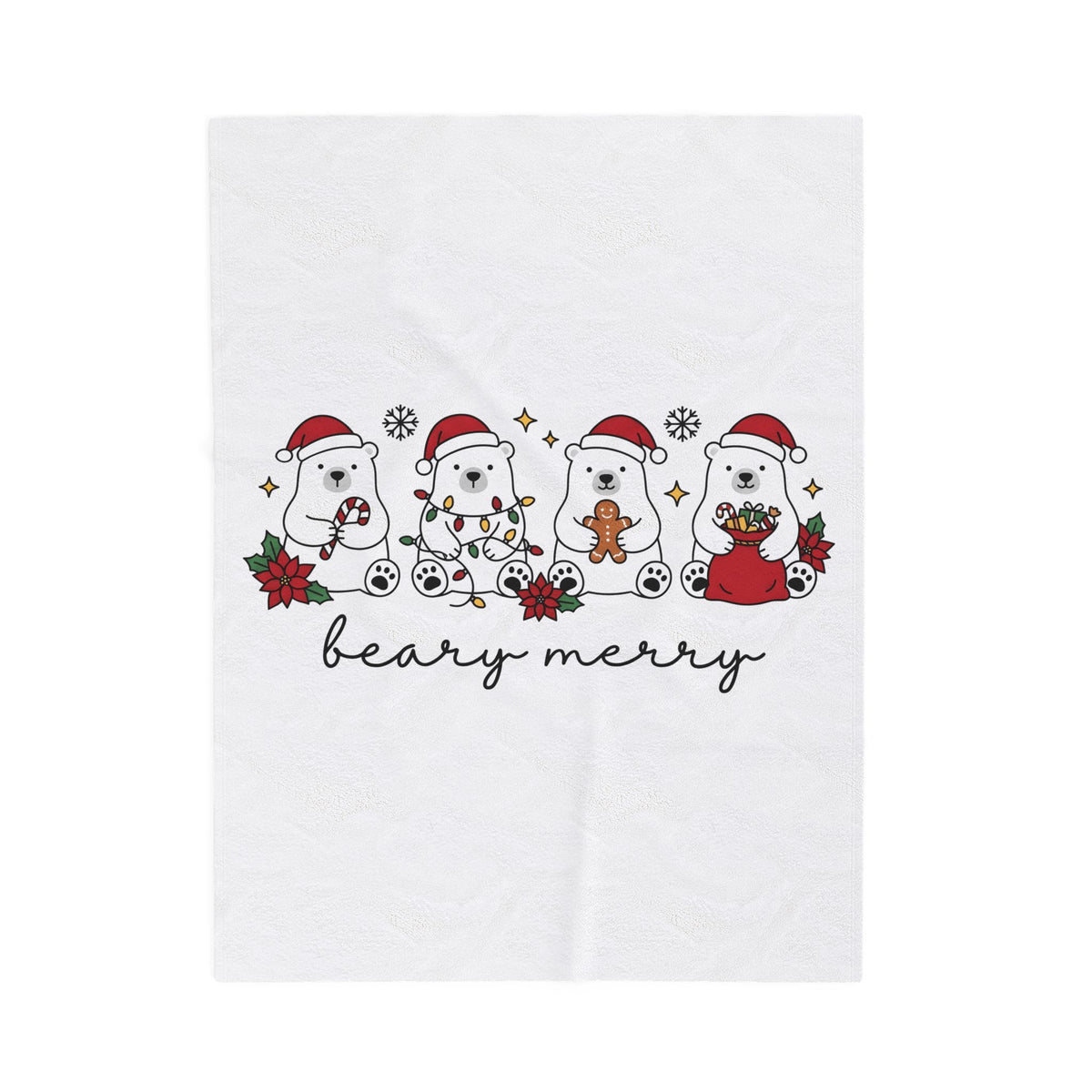 Polar Bear Pack Christmas Fauna Gift Playful Ursidae Xmas Fan Arctic Animal Wildlife Festive Blanket