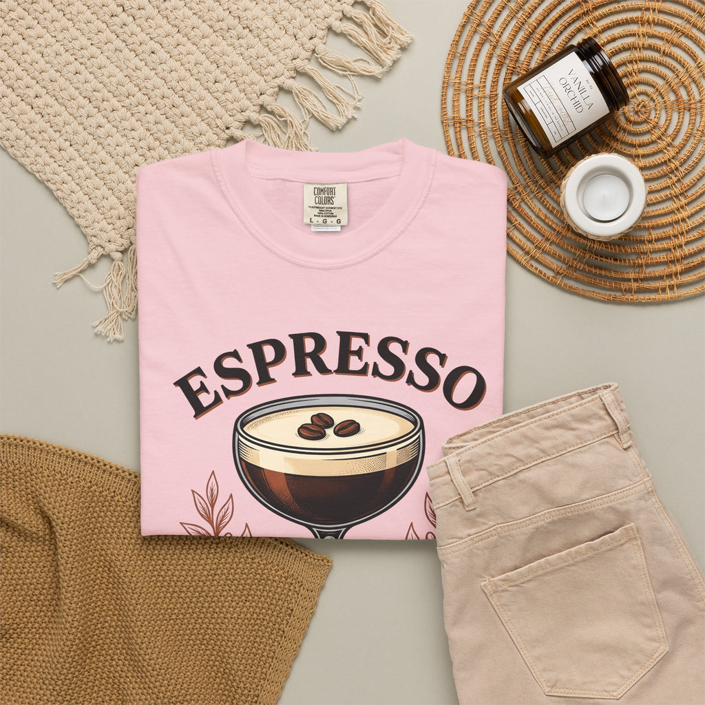 Espresso Martini T-Shirt Coffee Liquor Gift Women Retro T-Shirt Martini T-Shirt Coffee Fan Cocktail T-Shirt Alcoholic Drink Graphic Sketch Coffee