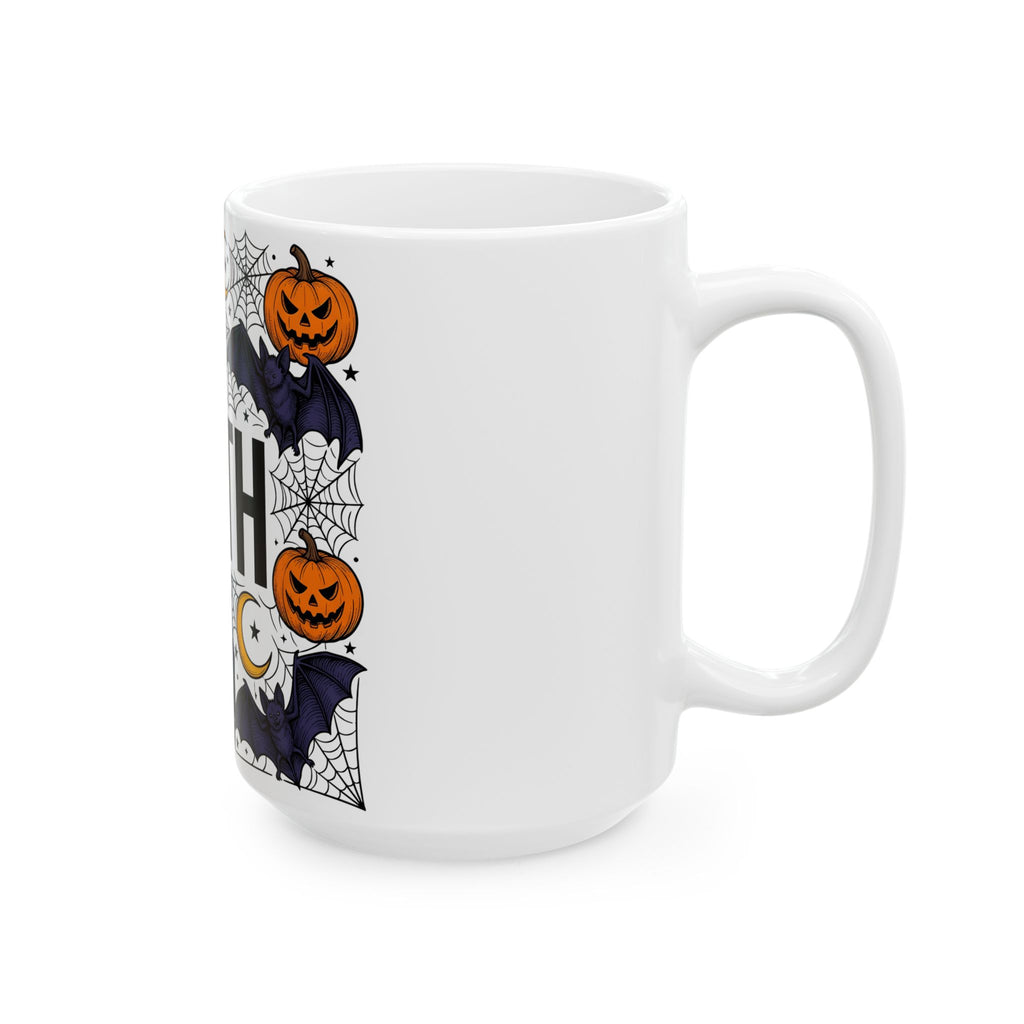 Vampire Pumpkin Goth Autumn Gift Horror Bloodsucking Dark Fan Macabre Fall Hand Drawn Webbing Mug