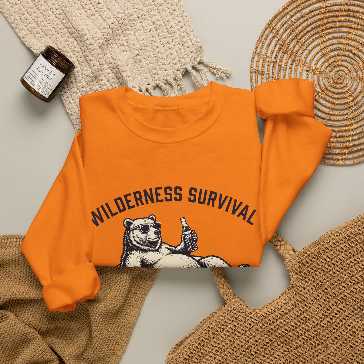 Bear Pool Float Sweatshirt Camping Joke Gift Women Retro Sweatshirt Inflatable Sweatshirt Camper Fan Vintage Sweatshirt Pun Graphic Sketch Shades Sweatshirt