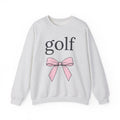Magenta Bow Sweatshirt Golf Vibe Gift Women Contemporary Sweatshirt Bow Tie Sweatshirt Golfer Fan Modern Sweatshirt Atmosphere Graphic Doodle Strip Sweatshirt