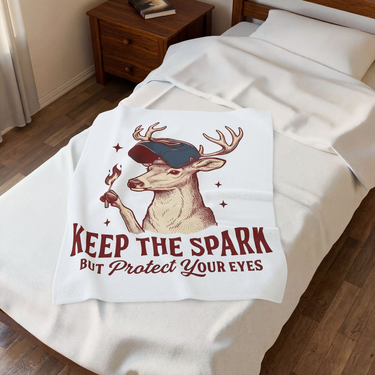 Horned Deer Welding Face Shield Blanket Funny Nature Gift Women Antique Blanket Welding Mask Blanket Humor Fan Vintage Blanket Wildlife Graphic