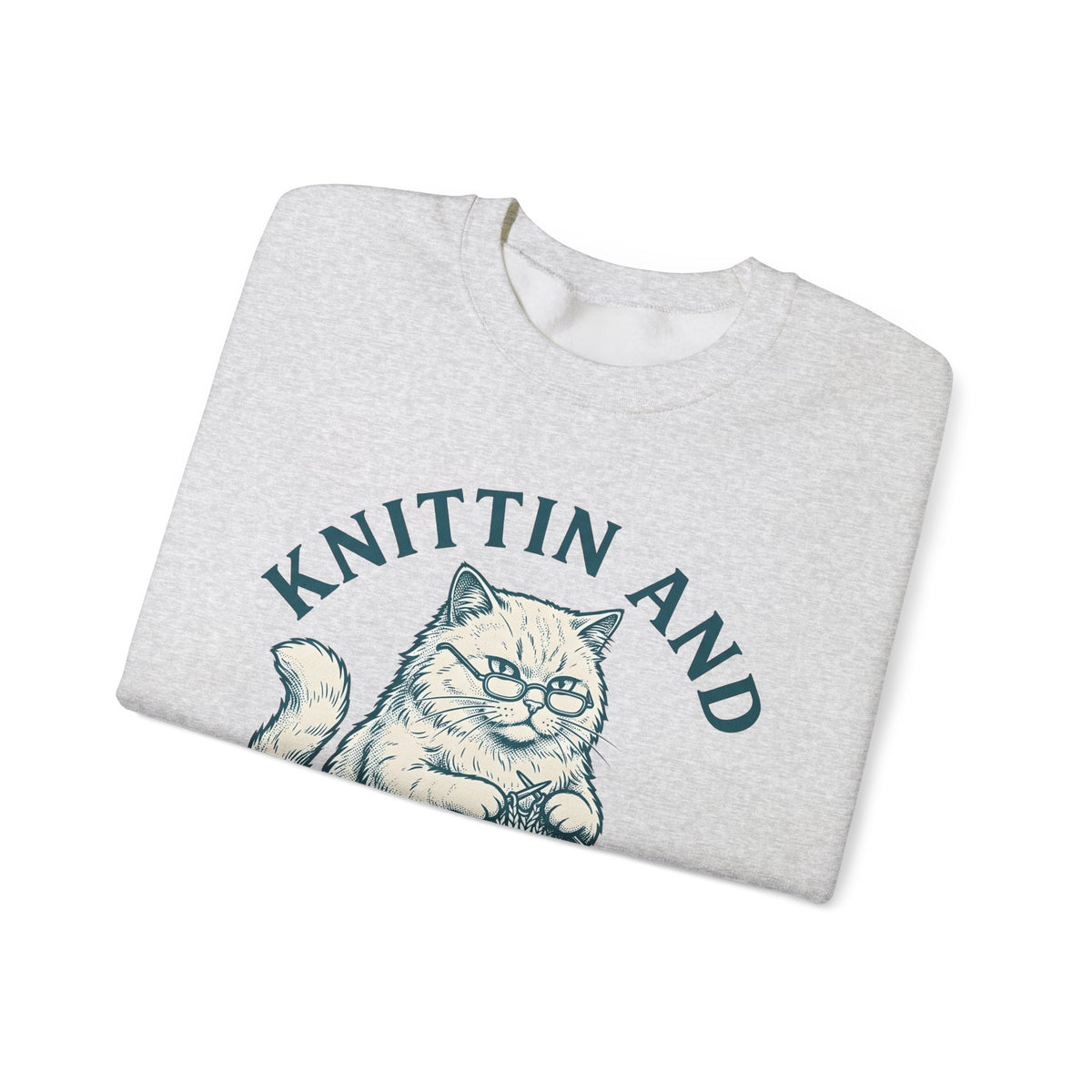 Kitten Crochet Sweatshirt Cat Craft Gift Women Sketch Sweatshirt Amigurumi Sweatshirt Cat Fan Crocheted Graphic Retro Wool Ball Sweatshirt
