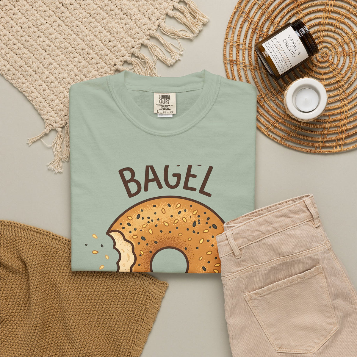 Bagel Desserts Morning Gift Doodle Bagel Pastry Fan Hand Drawn Breakfast Old School T-Shirt