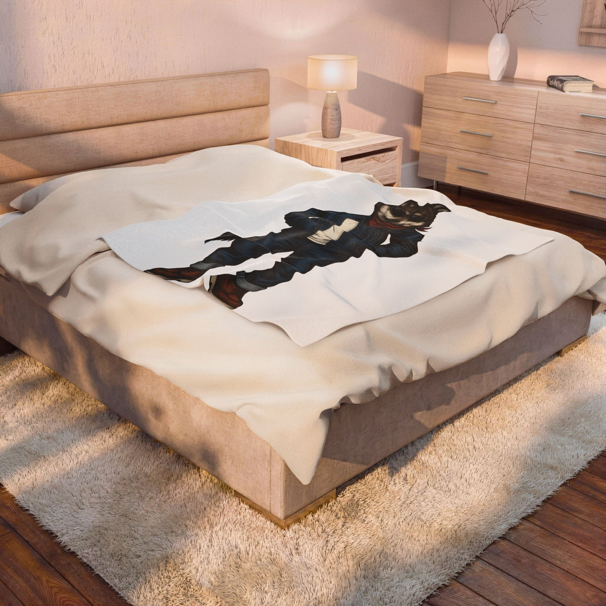 Trendy Wolf Blanket Animal Apparel Gift Women Sketch Blanket Wolf Blanket Wildlife Enthusiast Drawing Design Retro Shades Blanket