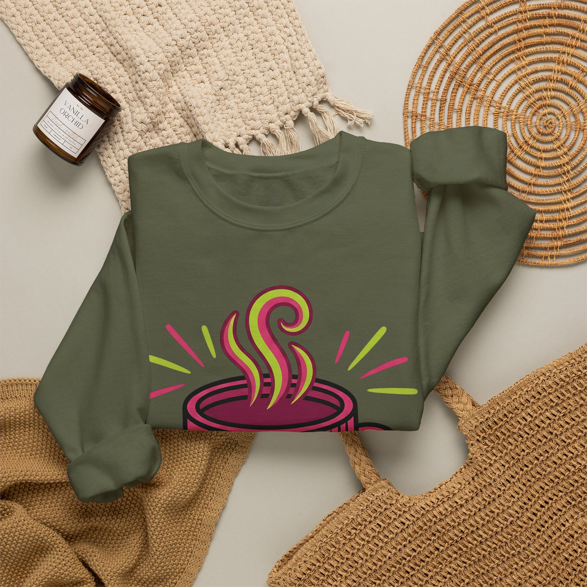Coffee Cup Sweatshirt Coffee Brunch Gift Women Vintage Sweatshirt Sweatshirt Sweatshirt Coffee Fan Coffee Cup Sweatshirt Breakfast Graphic Comic Star Shape Sweatshirt