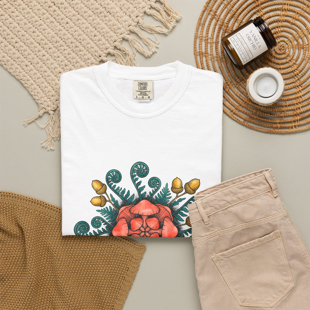 Shroom Mandala T-Shirt Boho Chic Flora Gift Women Bohemian T-Shirt Mushroom T-Shirt Hippie Fan Tribal T-Shirt Botanical Graphic Line Art Seed Pods