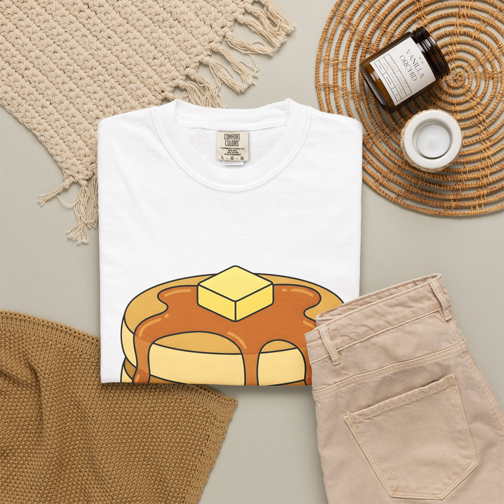Flapjack Pile T-Shirt Desserts Brunch Gift Women Comic T-Shirt Granola Bar T-Shirt Pastry Fan Cartoon T-Shirt Breakfast Graphic Simple Honey T-Shirt