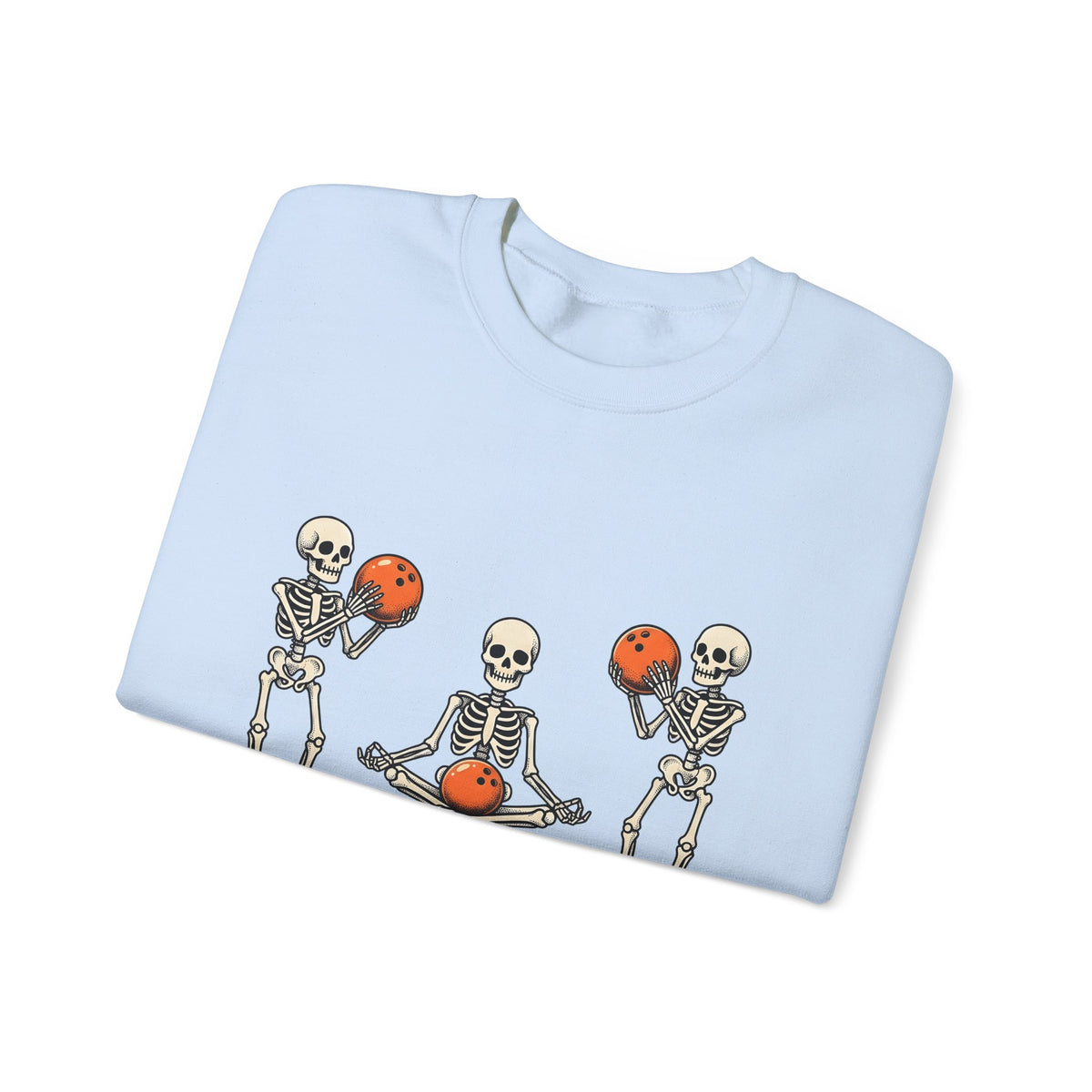 Skull Bowling Sweatshirt Bowling Satire Gift Women Caricature Sweatshirt Skull Sweatshirt Bowling Fan Cartoon Sweatshirt Satire Graphic Classic Orange Kicks