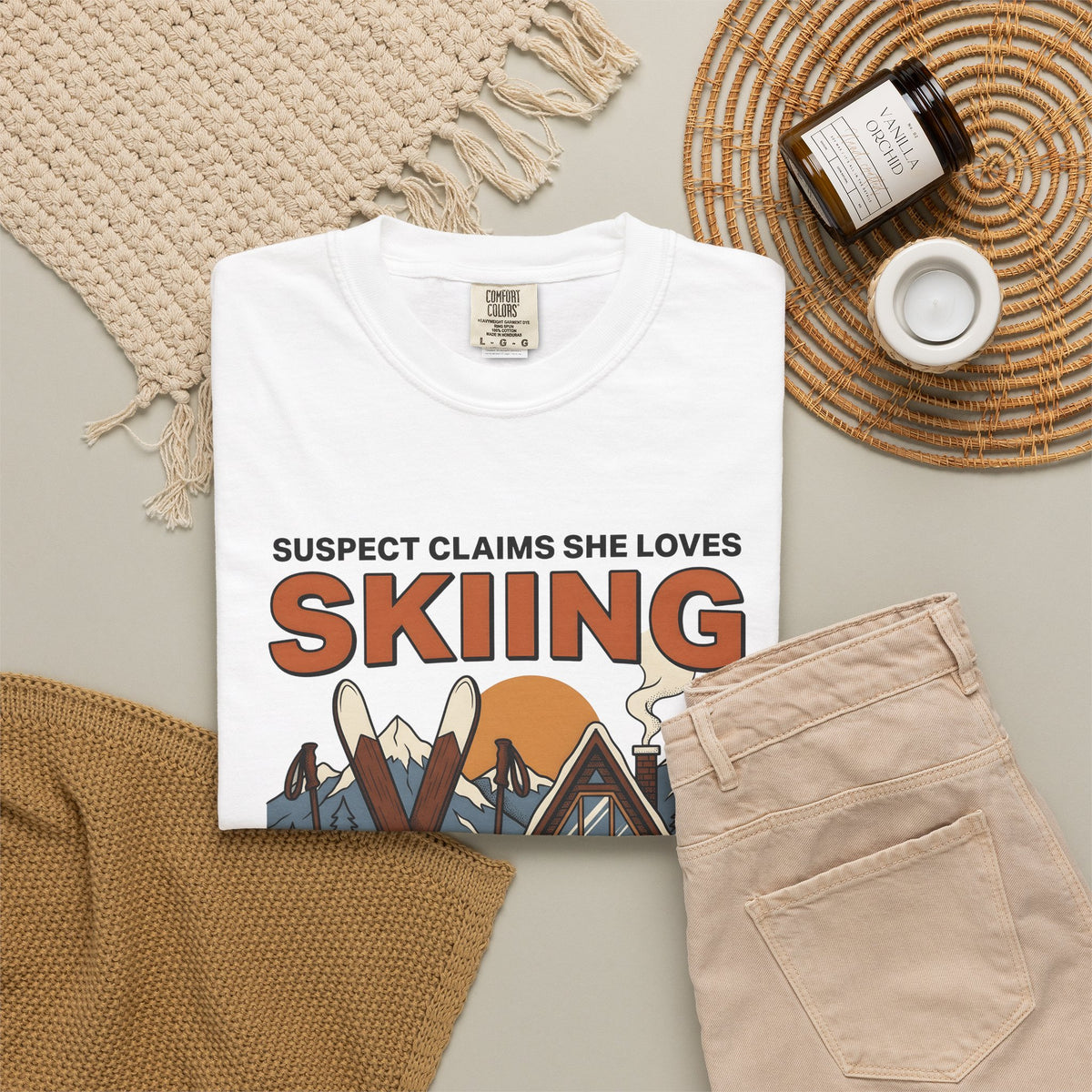 Ski Gear Lodge T-Shirt Skiing Winter Gift Women Cartoon T-Shirt Ski Lodge T-Shirt Skier Enthusiast Cartoonish T-Shirt Frosty Graphic Vintage