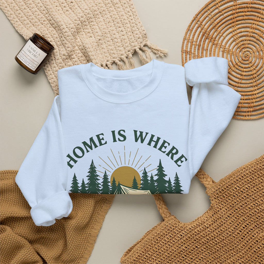 Outdoor Tent Sweatshirt Camping Adventure Gift Women Farmhouse Sweatshirt Canopy Sweatshirt Camper Enthusiast Rustic Sweatshirt Exploration Graphic Old School
