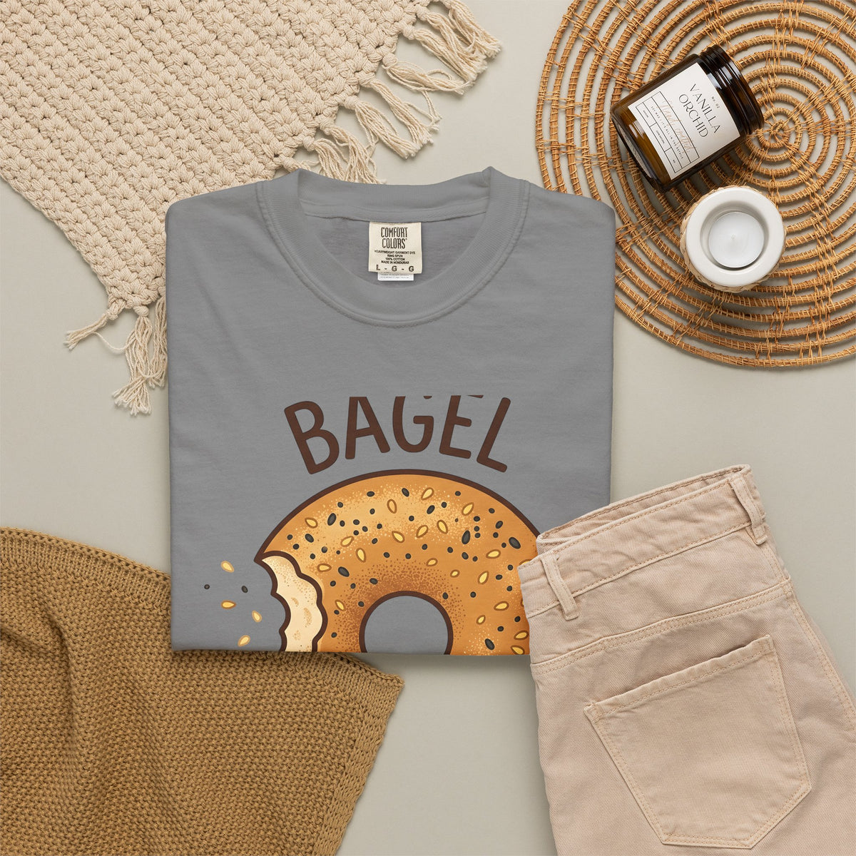 Bagel Desserts Morning Gift Doodle Bagel Pastry Fan Hand Drawn Breakfast Old School T-Shirt