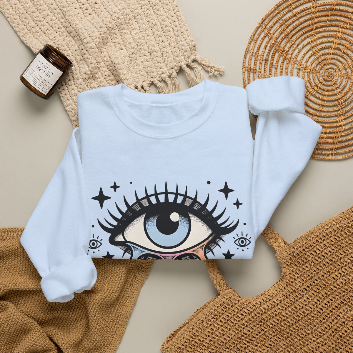 Magical Eye Sweatshirt Boho Chic Meditation Gift Women Tribal Sweatshirt Third Eye Sweatshirt Bohemian Enthusiast Primitive Sweatshirt Mindfulness Graphic