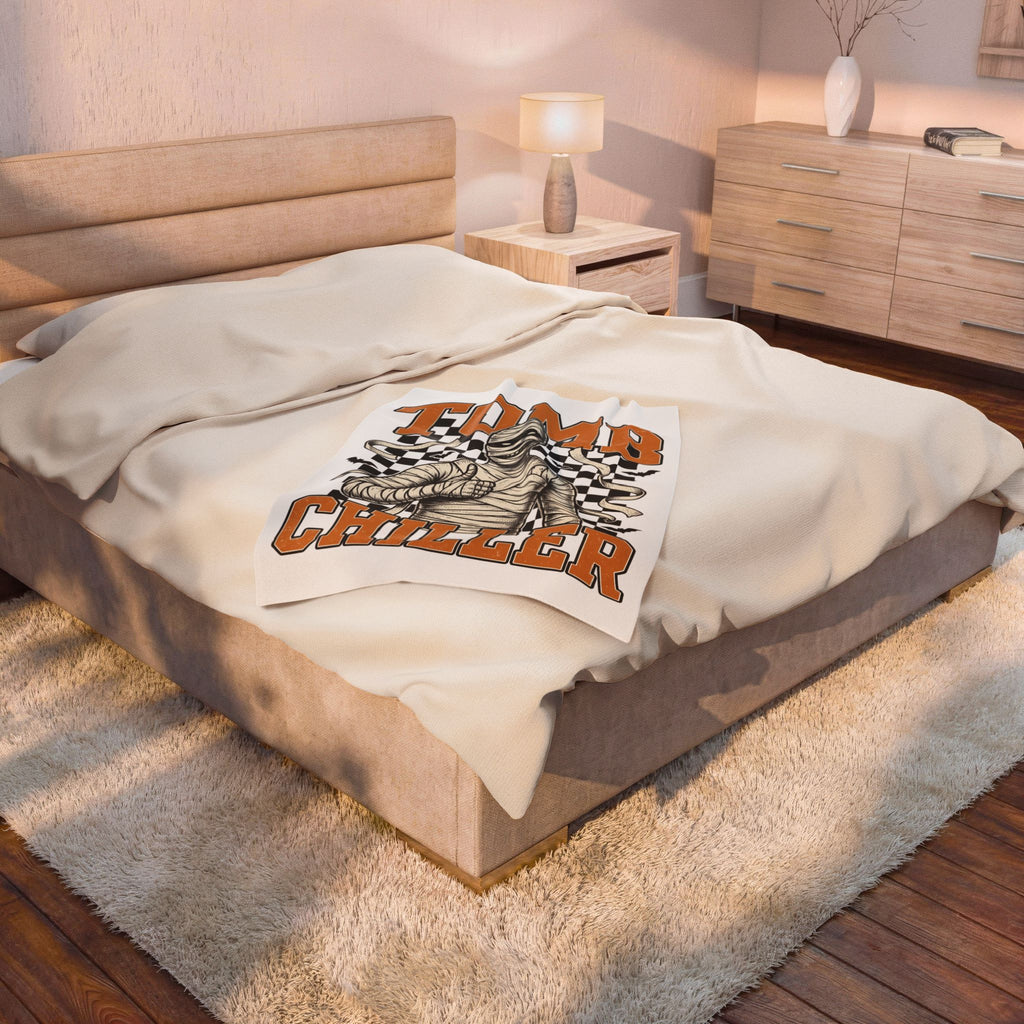 Wrapped Mummy Blanket Halloween Fright Gift Women Old School Blanket Mummy Blanket Horror Fan Scary Blanket Scare Graphic