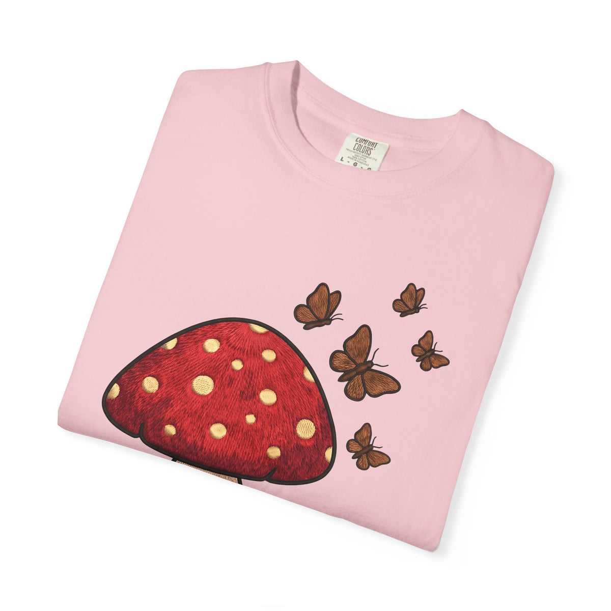 Shroom T-Shirt Boho Chic Environment Gift Women Applique T-Shirt Mushroom T-Shirt Hippie Fan Embroidered T-Shirt Eco Graphic Old-Fashioned