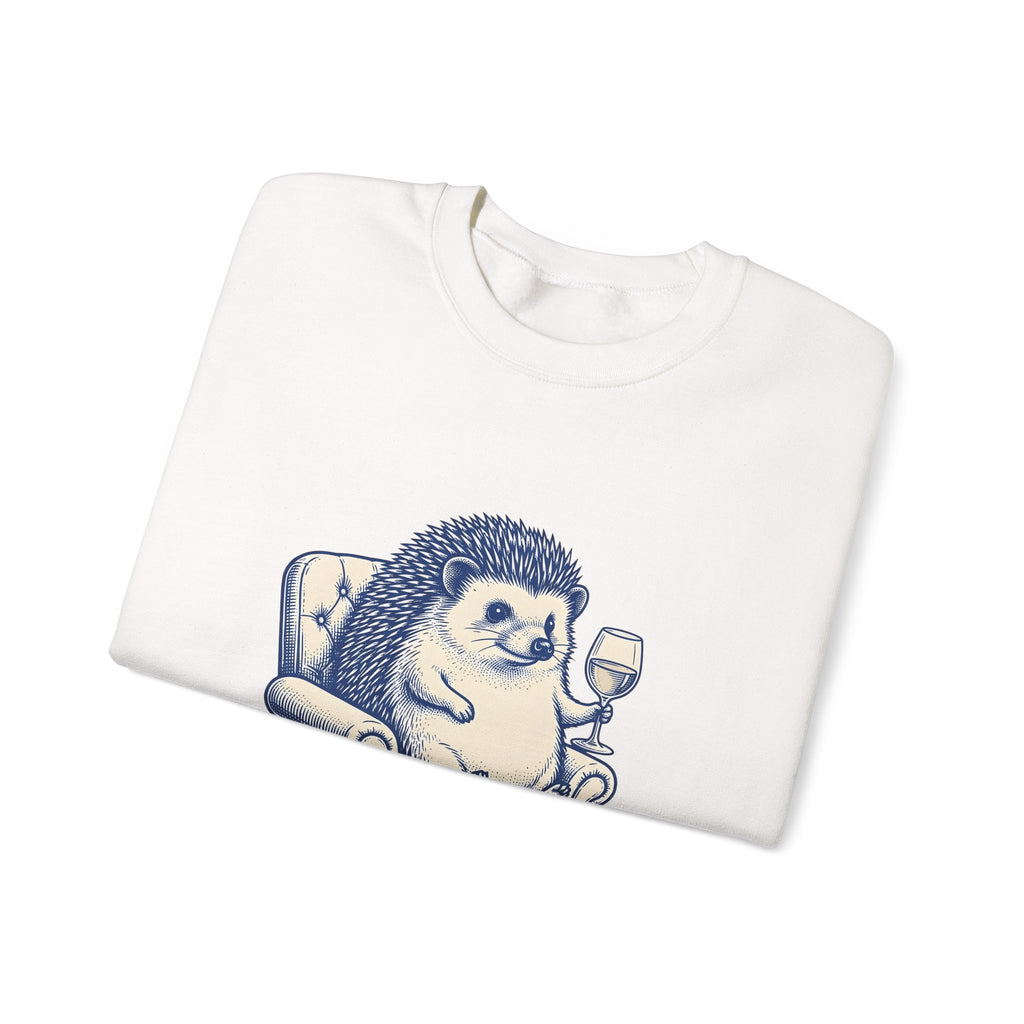Hedgehog Seat Cute Pet Gift Sketch Hedgehog Adorable Fan Hedgehog Drawing Retro Wine Cup Sweatshirt