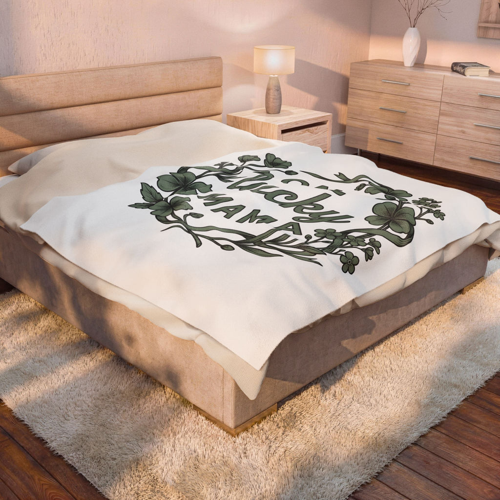 Lucky Leaf Wreath Blanket Moms Amulet Gift Women Minimalist Blanket Wreath Blanket Mother Fan Simple Blanket Talisman Graphic Sketch Streamer