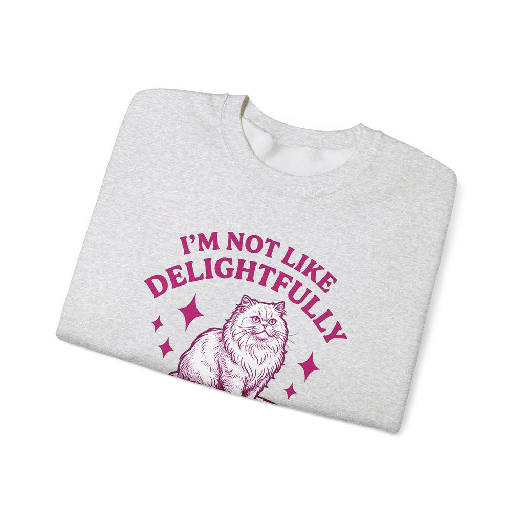 Furry Cat Sweatshirt Funny Animal Gift Women Classic Sweatshirt Kitten Sweatshirt Humor Fan Cartoon Sweatshirt Creature Graphic Doodle Throw Sweatshirt Sweatshirt