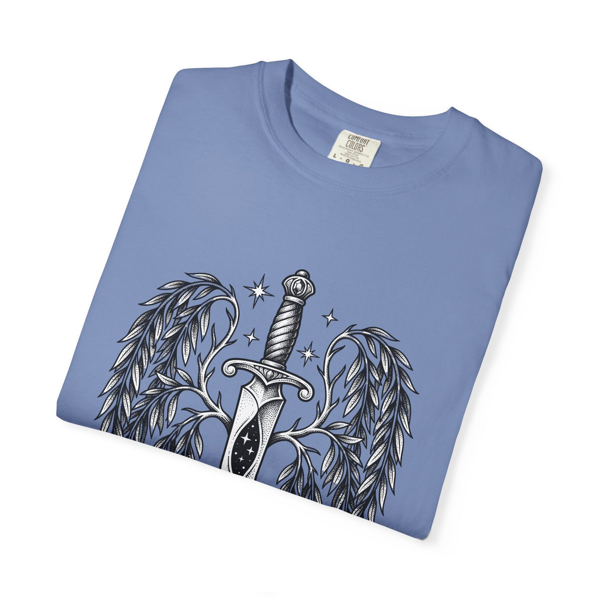Dagger Wings T-Shirt Boho Chic Gothic Gift Women Tattoo T-Shirt Angel Wings T-Shirt Bohemian Fan Ink T-Shirt Dark Graphic Vintage Stars T-Shirt