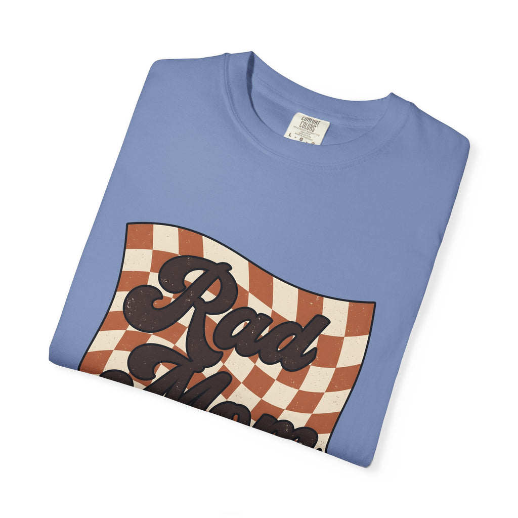 Checkered Flag T-Shirt Moms Family Gift Women Retro T-Shirt Racing Flag T-Shirt Motherhood Fan Vintage T-Shirt T-Shirt Clan Graphic Vintage Wavy