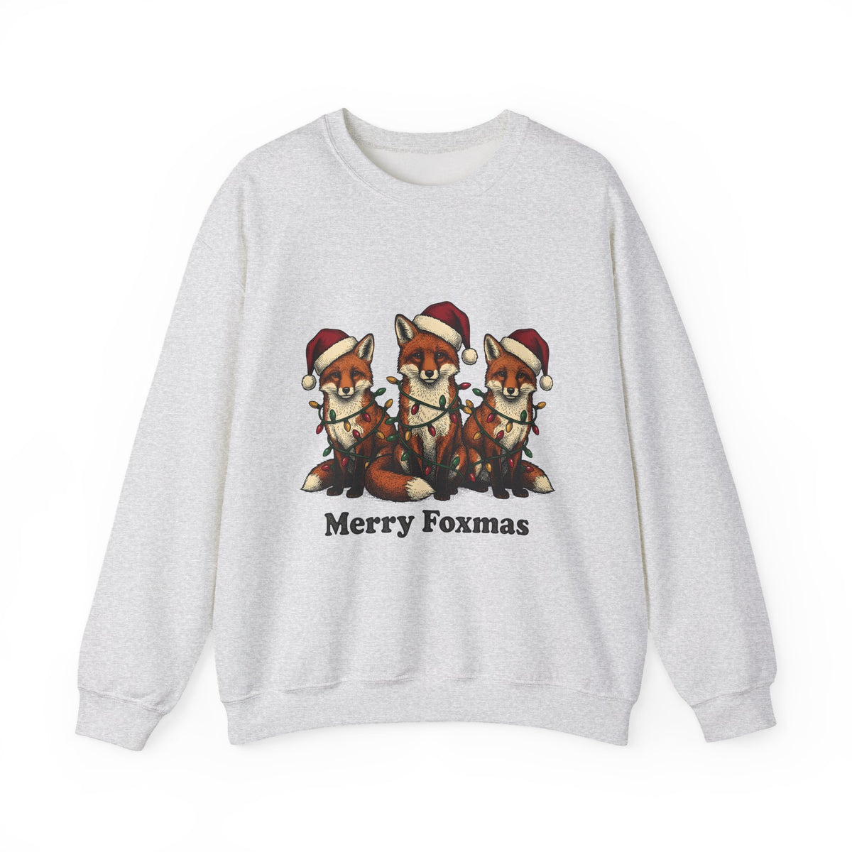 Fox Pack Sweatshirt Christmas Critters Gift Women Cartoon Sweatshirt Foxes Sweatshirt
