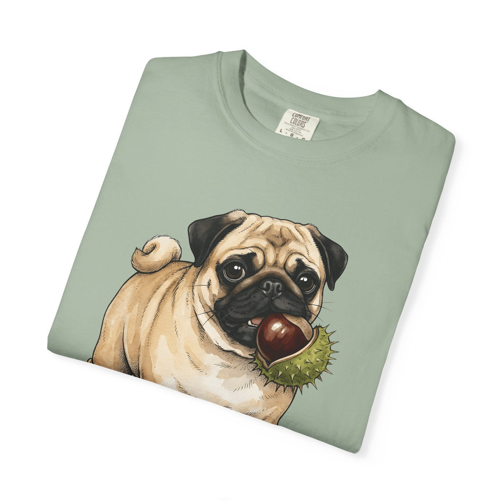 Pug Canine T-Shirt Dog Foliage Gift Women Acrylic T-Shirt Dog T-Shirt Dog Fan Painted T-Shirt Floral Graphic Line Art Warm Socks T-Shirt
