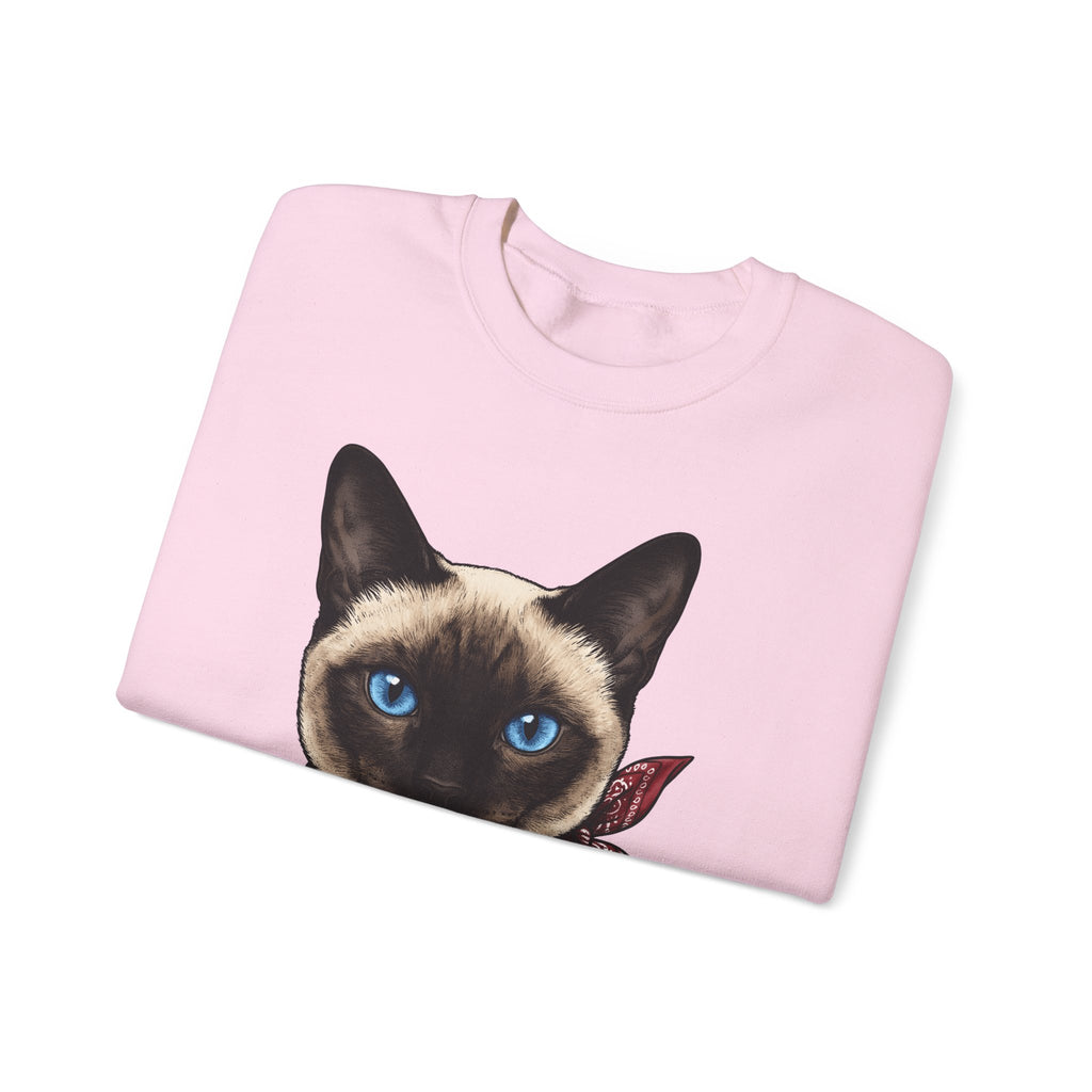Siamese Cat Sweatshirt Cat Pet Gift Women Realistic Sweatshirt Siamese Sweatshirt Cat Fan Feline Sweatshirt Pet Graphic Vintage Bandana Sweatshirt