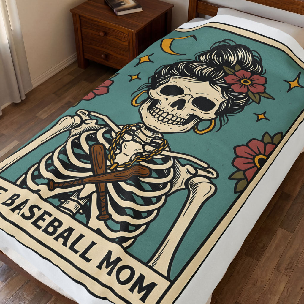 Skeleton Mother Blanket Moms Games Gift Women Body Art Blanket Skeleton Blanket Mom Fan Tattooed Blanket Gaming Graphic Classic Baseball Sticks