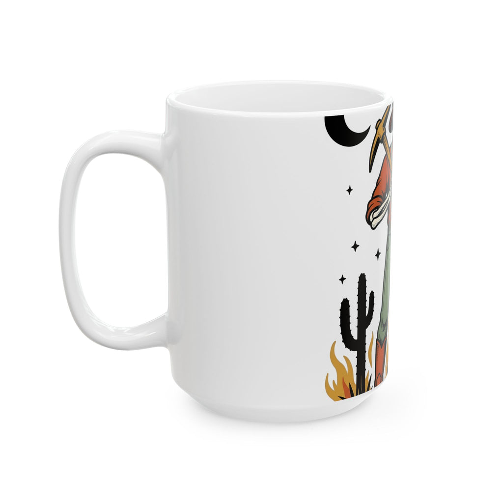 Skull Cowboy Mug Halloween Cowboy Gift Women Rustic Mug Sugar Skull Mug Horror Fan Vintage Mug Rodeo Graphic Old School Desert