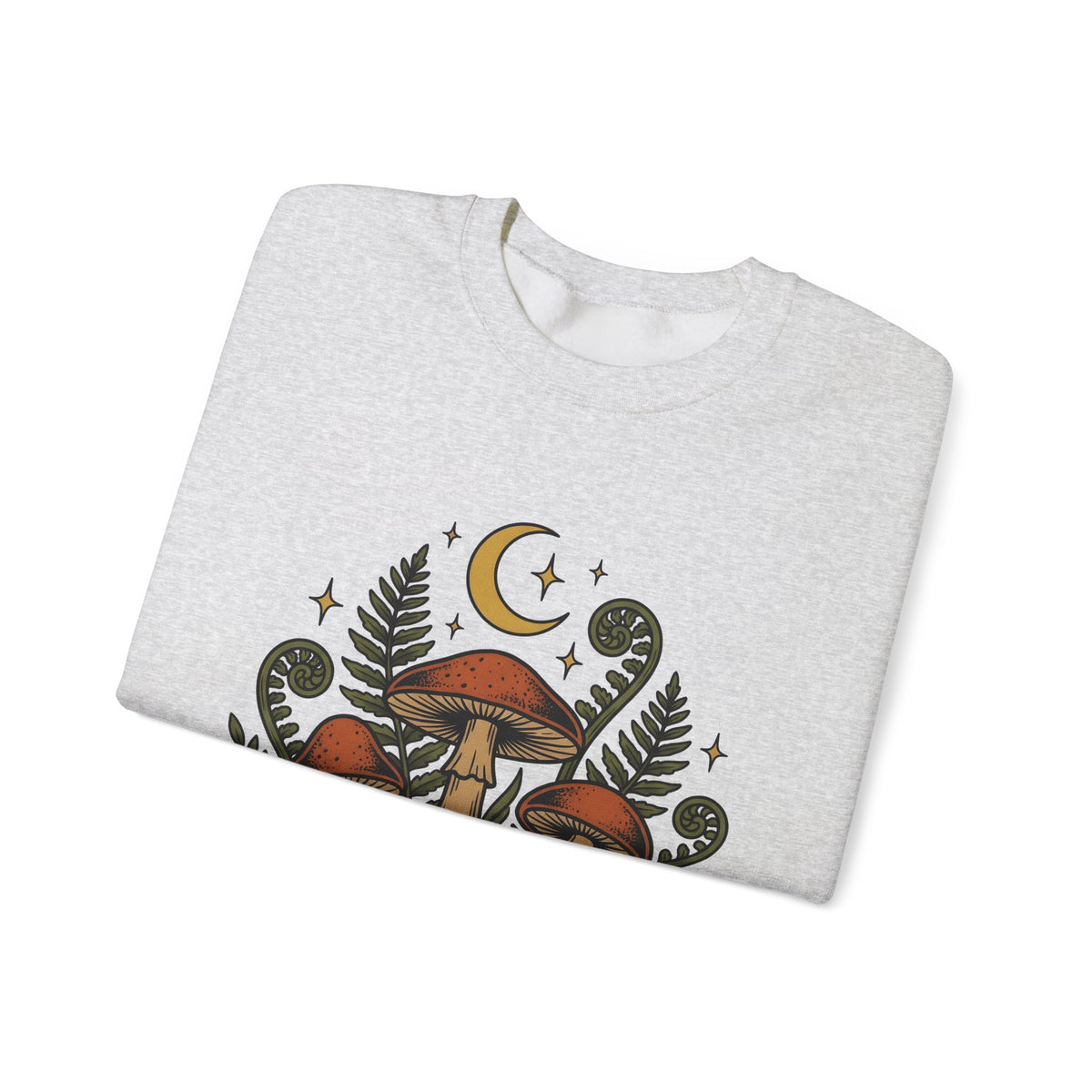 Mushroom Drawing Sweatshirt Nature Garden Gift Women Hippie Sweatshirt Fungus Sweatshirt Outdoors Fan Psychedelic Sweatshirt Yard Graphic Classic Frond Sweatshirt
