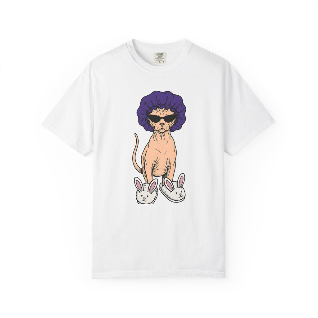 Hairless Cat T-Shirt Cat Creature Gift Women Illustration T-Shirt Sphynx T-Shirt Cat Fan Drawing T-Shirt Monster Graphic Classic Bunny Feet T-Shirt