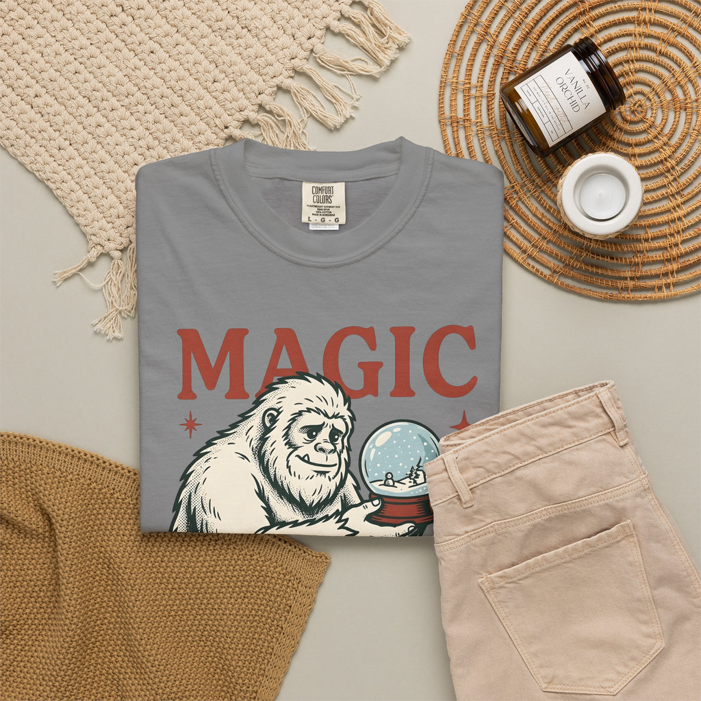 Sasquatch Penguin T-Shirt Christmas Frost Gift Women Antique T-Shirt Bigfoot T-Shirt Xmas Fan Vintage T-Shirt Frosty Graphic Throwback Snow Ball